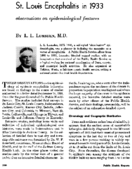 St Louis encephalitis in 1933 Observations on epidemiological features