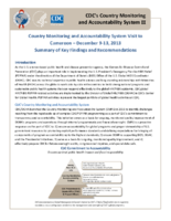 Country Monitoring and Accountability System Visit to Cameroon  December 913 2013 Summary of Key Findings and Recommendations