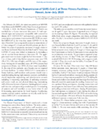 Community Transmission of SARSCoV2 at Three Fitness Facilities  Hawaii JuneJuly 2020