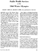 Public health services at the 1960 Winter Olympics