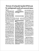 Estimate Of Technically Feasible DPM Levels For Underground Metal And Nonmetal Mines