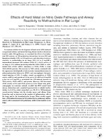 Effects of Hard Metal on Nitric Oxide Pathways and Airway Reactivity to Methacholine in Rat Lungs