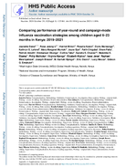 Comparing performance of yearround and campaignmode influenza vaccination strategies among children aged 623 months in Kenya 20192021