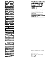 The National Health Interview Survey Design 197384 and Procedures 197583