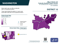 WA Congressional District 10 Stroke and Federally Qualified Health Centers Map 119th Congress