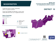 WA Congressional District 10 Stroke and Federally Qualified Health Centers Map 118th Congress