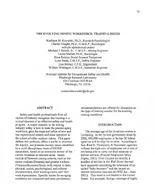 The Evolving Mining Workforce Training Issues