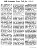 Milk sanitation honor roll for 195759