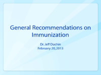 General recommendations on immunization