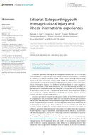 Editorial Safeguarding Youth from Agricultural Injury and Illness International Experiences