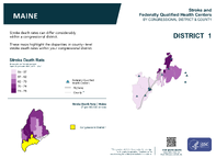 ME Congressional District 01 Stroke and Federally Qualified Health Centers Map 118th Congress