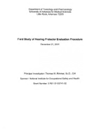 Field Study Hearing Protector Evaluation Procedure