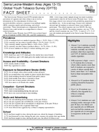 2008 Sierra Leone  Western Area Ages 1315 Global Youth Tobacco Survey GYTS Fact Sheet