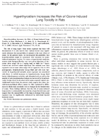 Hyperthyroidism Increases the Risk of OzoneInduced Lung Toxicity in Rats