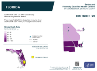 FL Congressional District 20 Stroke and Federally Qualified Health Centers Map 118th Congress