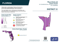 FL Congressional District 21 Stroke and Stroke Centers Map 119th Congress