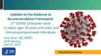 Updates to the Evidence to Recommendation Framework  2nd COVID19 booster dose in adults ages 50 years and older and immunocompromised individuals