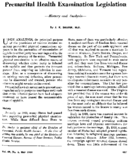 Premarital health examination legislation