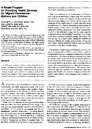 A Model Program For Providing Health Services For Migrant Farmworker Mothers And Children