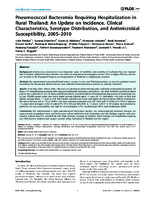 Pneumococcal Bacteremia Requiring Hospitalization in Rural Thailand An Update on Incidence Clinical Characteristics Serotype Distribution and Antimicrobial Susceptibility 20052010