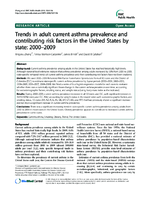Trends in adult current asthma prevalence and contributing risk factors in the United States by state 20002009