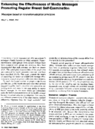 Enhancing the effectiveness of media messages promoting regular breast selfexamination Messages based on innovation adoption principles