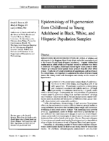 Epidemiology of hypertension from childhood to young adulthood in black white and Hispanic population samples