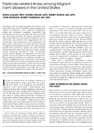 PesticideRelated Illness Among Migrant Farm Workers in the United States