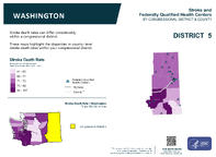 WA Congressional District 05 Stroke and Federally Qualified Health Centers Map 118th Congress