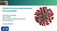 COVID19 vaccine implementation planning update