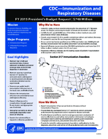 CDCImmunization and Respiratory Diseases FY 2015 Presidents Budget Request 748 Million