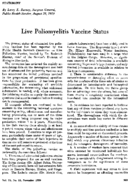 Live poliomyelitis vaccine status