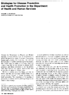 Strategies For Disease Prevention And Health Promotion In The Department Of Health And Human Services