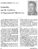 Leadership and the conditions of organizational effectiveness