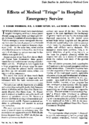 Effects of medical triage in hospital emergency service