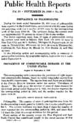 Public Health Reports  v 54 no 39 SEPTEMBER 29 1939