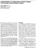 Implementation of a hypertension control program in the County of North Karelia Finland