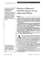 Predictors of maintained highrisk behaviors among impoverished women