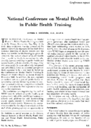 National Conference On Mental Health In Public Health Training