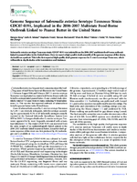 Genome Sequence of Salmonella enterica Serotype Tennessee Strain CDC070191 Implicated in the 20062007 Multistate FoodBorne Outbreak Linked to Peanut Butter in the United States