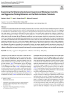 Examining the Relationship Between Experienced Workplace Incivility and Aggressive Driving Behaviors on the WorktoHome Commute
