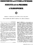 Characteristics And Attitudes Of Physicians Associated With The Prescribing Of Chloramphenicol