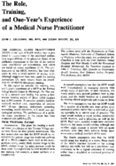 The Role Training And OneYears Experience Of A Medical Nurse Practitioner