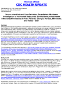 Source identified and case definition established multistate investigation of nontravel associated Burkholderia pseudomallei infections melioidosis in four patients Georgia Kansas Minnesota and Texas  2021