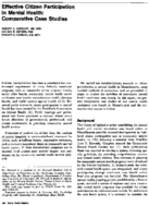 Effective citizen participation in mental health comparative case studies