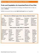 Session 5 Healthy Eating with Variety and Balance Handout