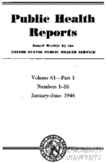 Public Health Reports  v 51 part 1 numbers 126 JanuaryJune 1946  index