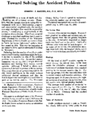 Toward solving the accident problem