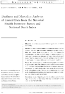 Deafness and mortality analyses of linked data from the National Health Interview Survey and National Death Index