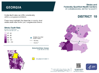 GA Congressional District 10 Stroke and Federally Qualified Health Centers Map 118th Congress